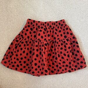 Hanna Andersson Tiered Skirt with Black Polka Dots